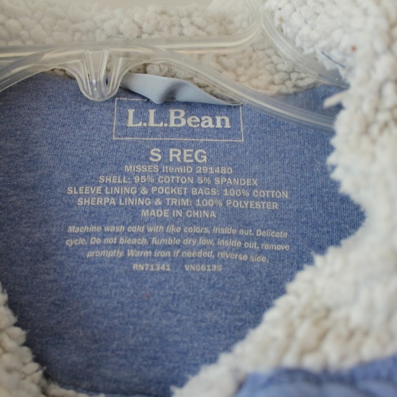 Ladies Blue LL Bean Zip UP Hooded Jacket Size SM - Picture 3 of 4